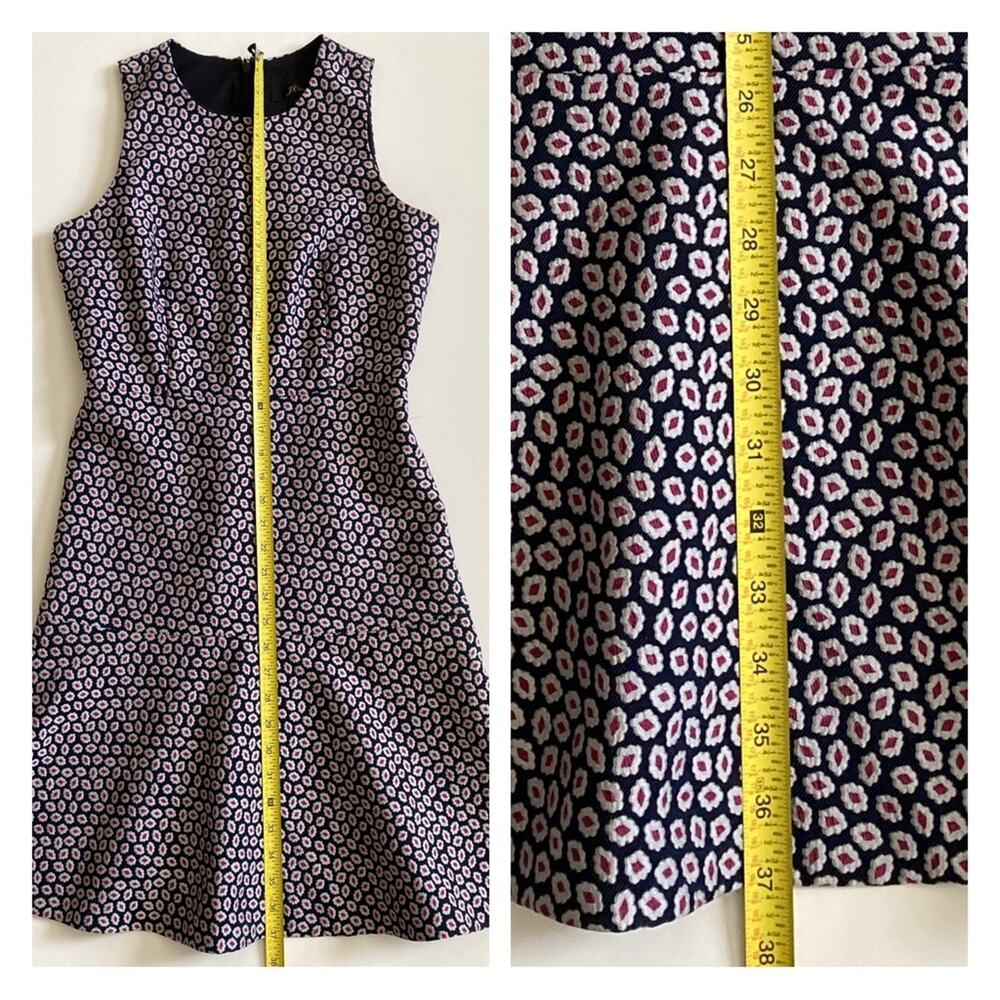 A-Line J. Crew Dress Size 2 Navy Silver Red - Picture 8 of 11